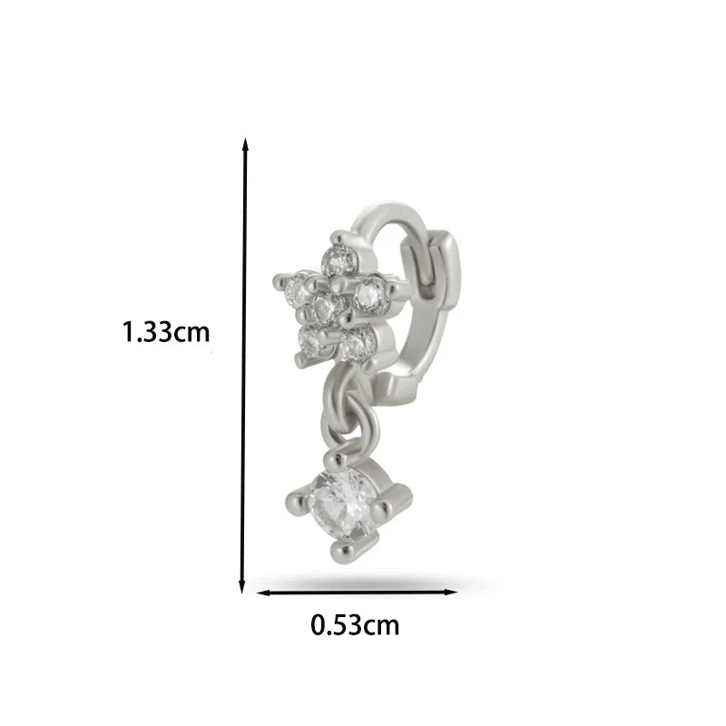 Wholesale Women's Copper Earring With Flower Pattern And Microinlaid Zircon - Image 23
