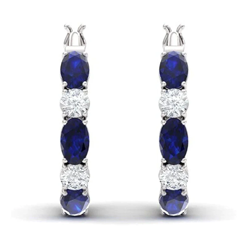 Wholesale Women's Copper Earrings Geometric Style Inlaid Zircon Accessories - Image 2