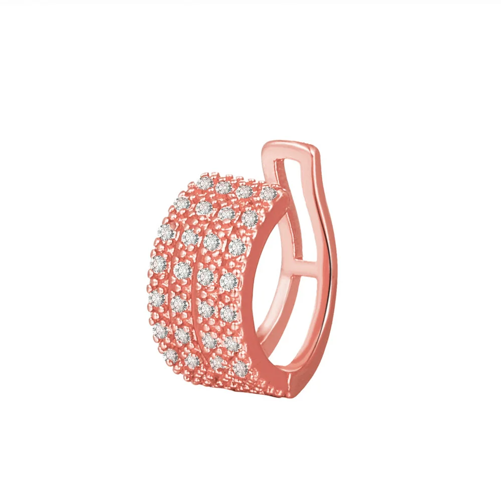 Wholesale Women's Copper Geometric Ctype Retro Microinlaid Zircon Earrings With Electroplating - Image 8