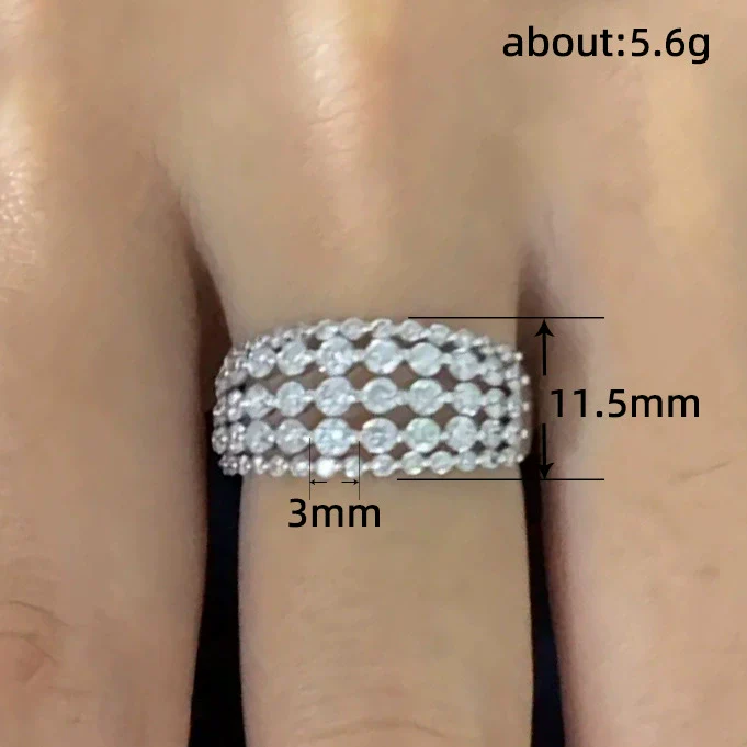 Wholesale Women's Copper Geometric Inlaid Zircon Fashionable Ring - Image 4