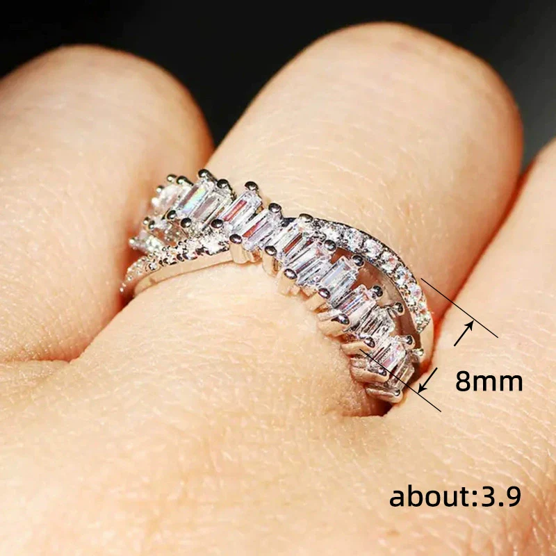 Wholesale Women's Copper Geometric Inlaid Zircon Ring - Image 5