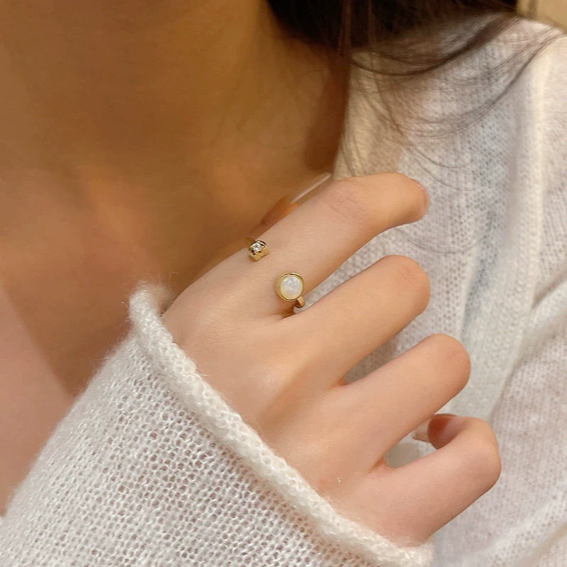 Wholesale Women's Copper Geometric Open Ring With Electroplating Retro Style - Image 4