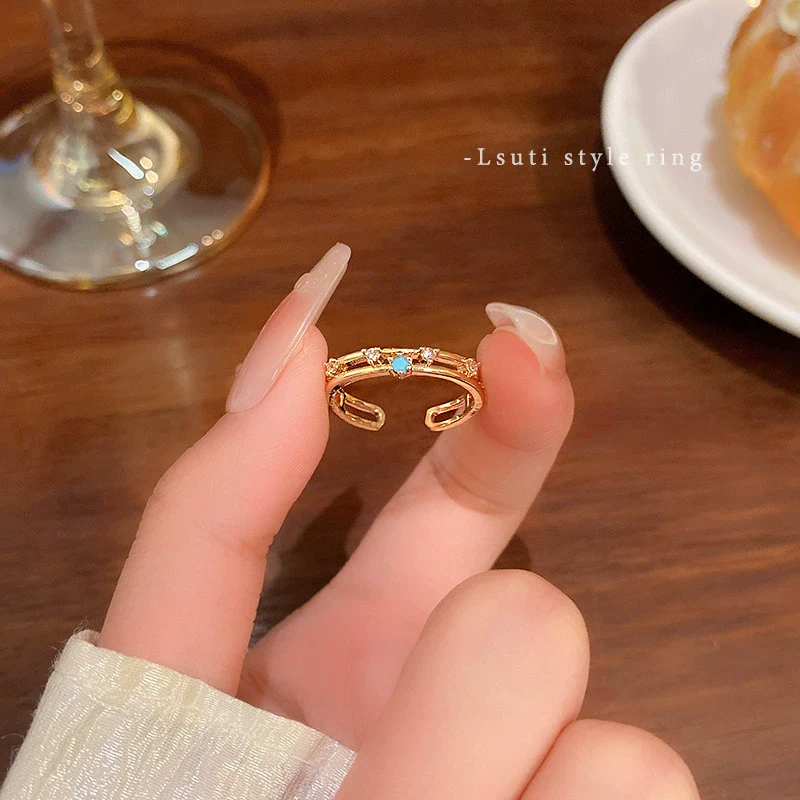 Wholesale Women's Copper Geometric Open Ring With Electroplating Retro Style - Image 7