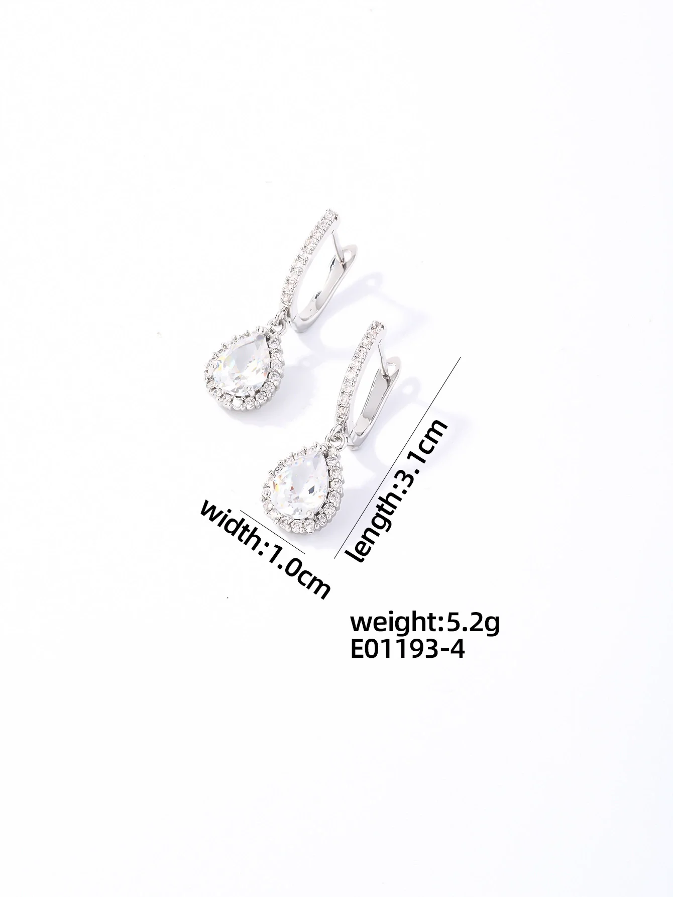 Wholesale Women's Copper Geometric Rhinestone Pendant Earrings With Diamond Design And Natural Style - Image 11