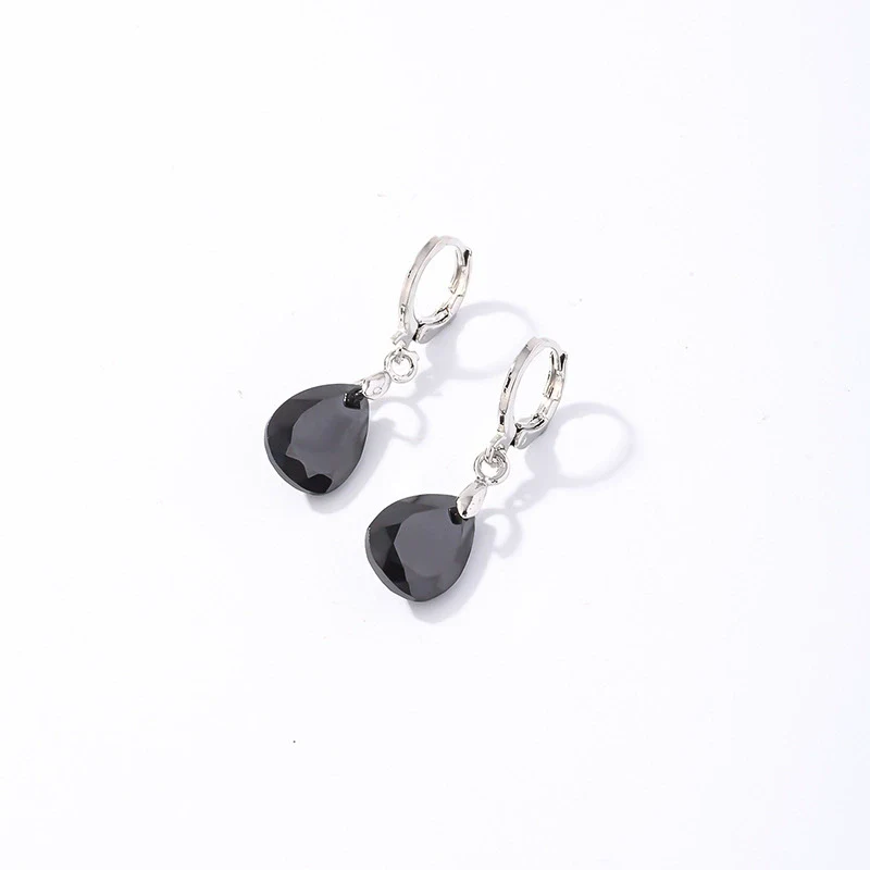 Wholesale Women's Copper Geometric Rhinestone Pendant Earrings With Diamond Design And Natural Style - Image 3