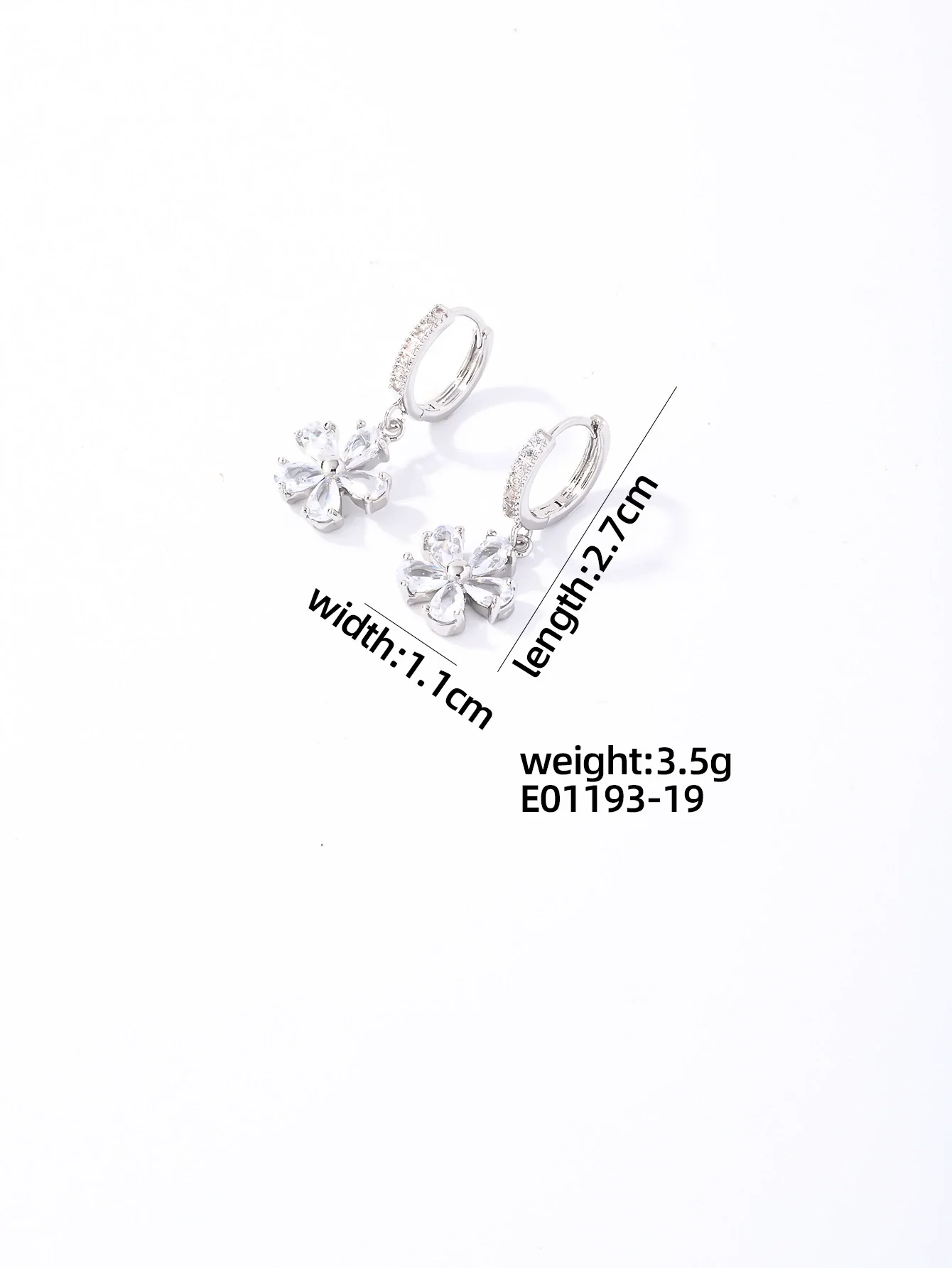 Wholesale Women's Copper Geometric Rhinestone Pendant Earrings With Diamond Design And Natural Style - Image 8