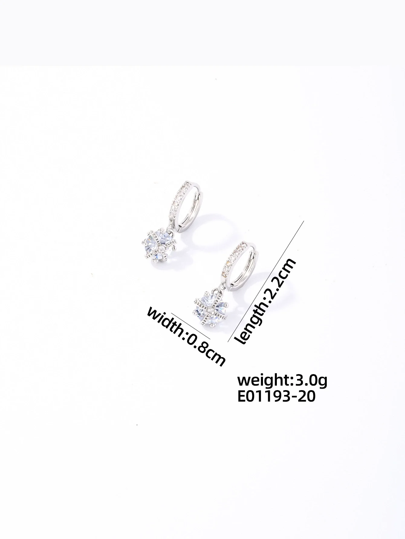 Wholesale Women's Copper Geometric Rhinestone Pendant Earrings With Diamond Design And Natural Style - Image 9