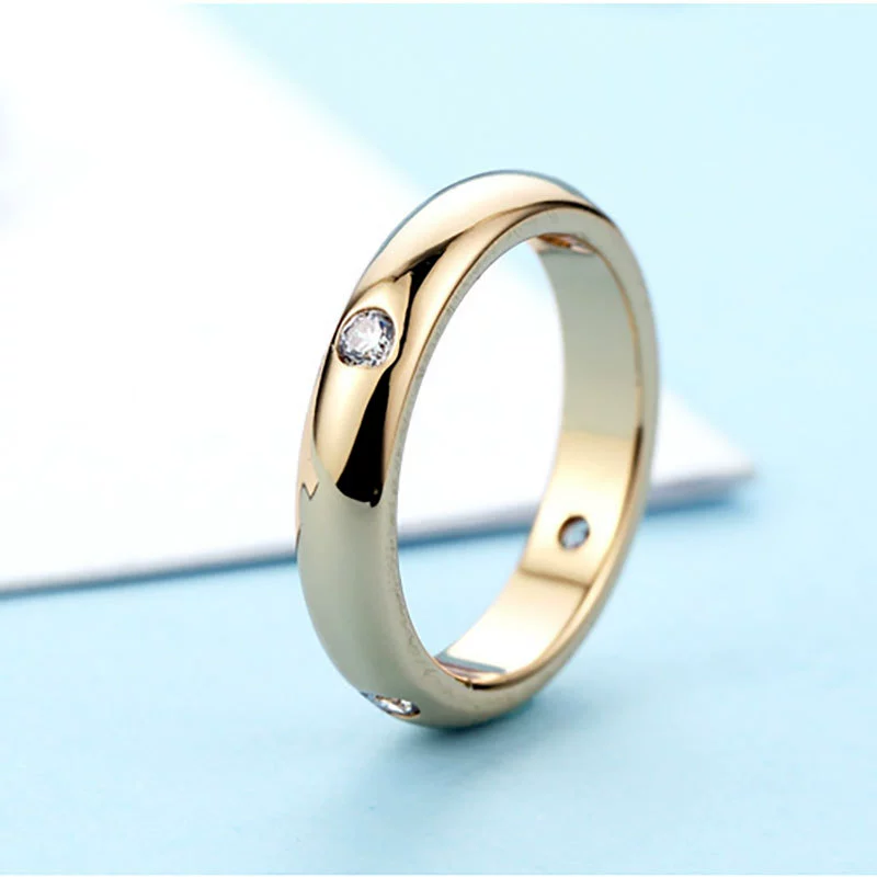 Wholesale Women's Copper Geometric Ring With Electroplating Process - Image 4