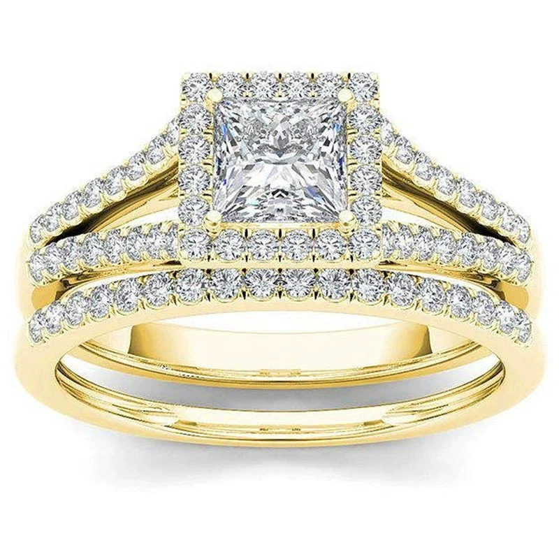 Wholesale Women's Copper Geometric Rings Light Luxury Style Zirconia Design - Image 5