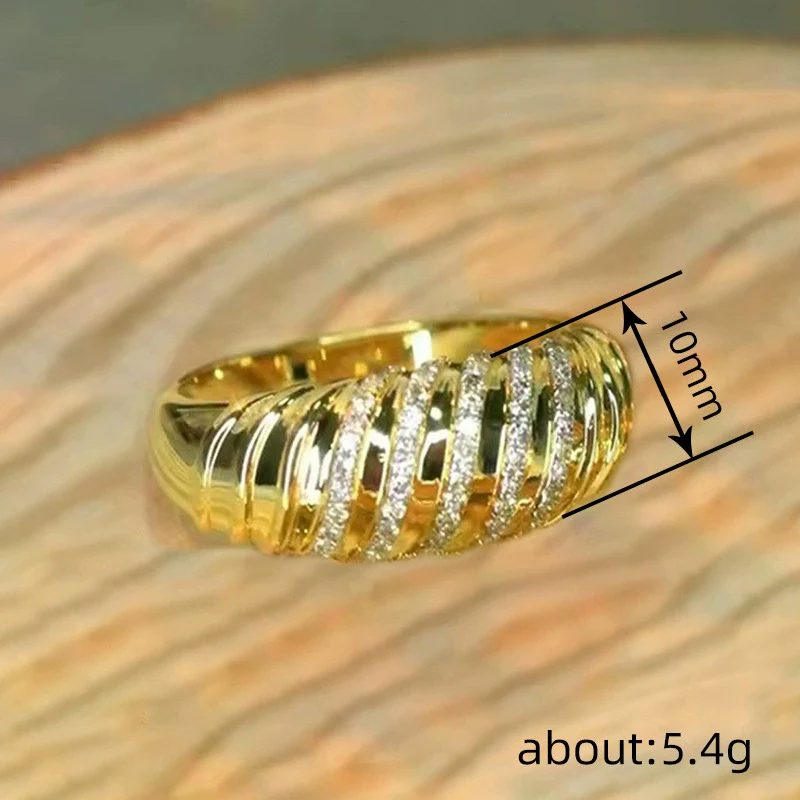 Wholesale Women's Copper Geometric Style Zirconia Ring - Image 4
