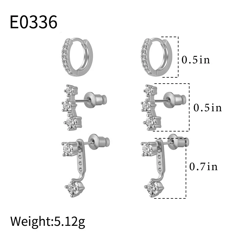Wholesale Women's Copper Geometric Zircon Earrings 14K Real Gold Electroplated - Image 7