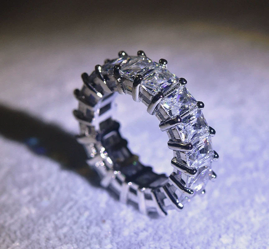 Wholesale Women's Copper Geometric Zircon Engagement Ring - Image 3