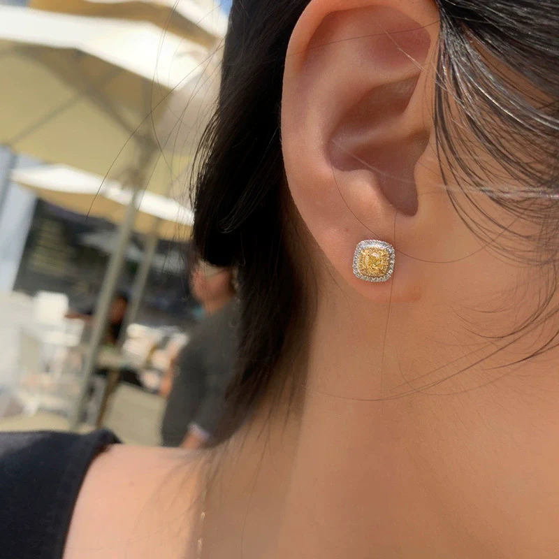 Wholesale Women's Copper Geometric Zircon Inlaid Stud Earrings Fashion Style - Image 3