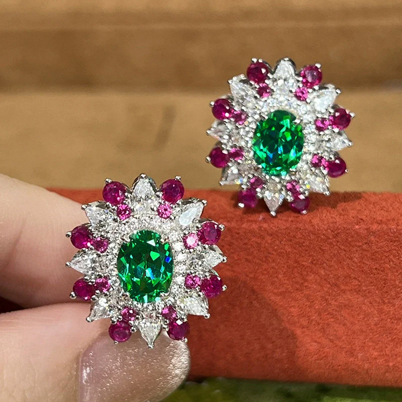 Wholesale Women's Copper Geometric Zirconia Earrings
