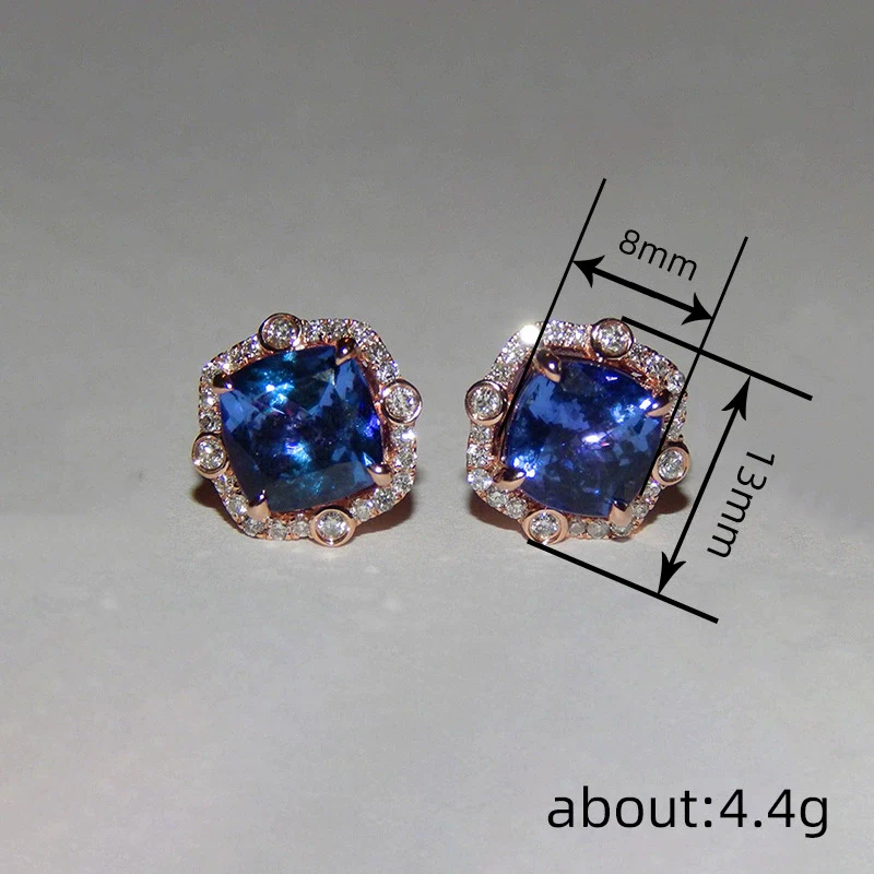 Wholesale Women's Copper Geometric Zirconia Earrings Romantic Exquisite Lady Jewelry - Image 4