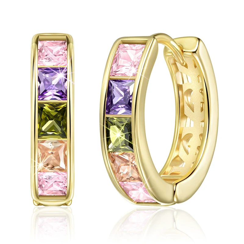 Wholesale Women's Copper Geometric Zirconia Jewelry Earrings