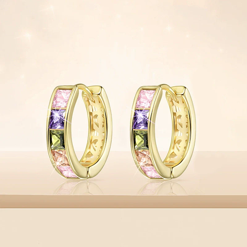 Wholesale Women's Copper Geometric Zirconia Jewelry Earrings - Image 2