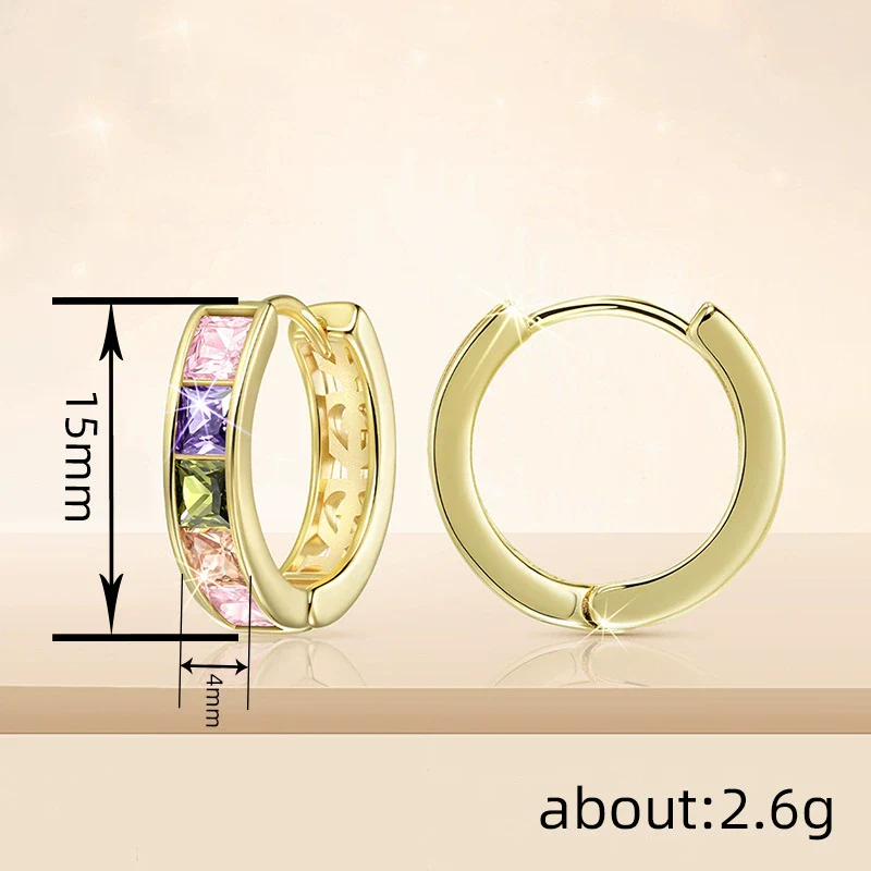 Wholesale Women's Copper Geometric Zirconia Jewelry Earrings - Image 4