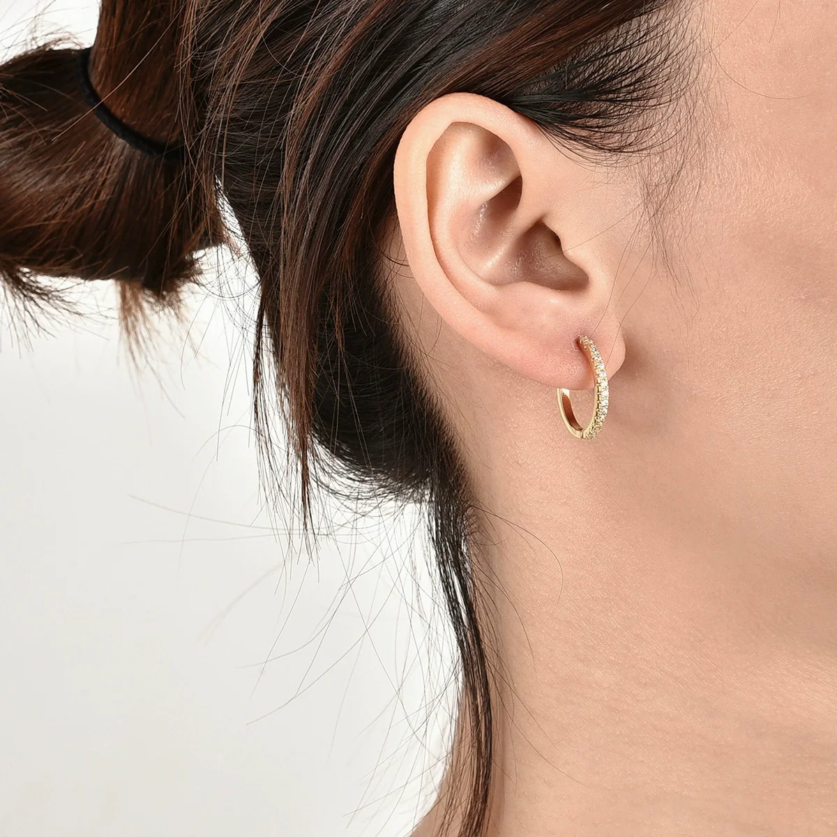 Wholesale Women's Copper Gold Plated Micro Inlaid Zircon Round Geometric Earrings Jewelry