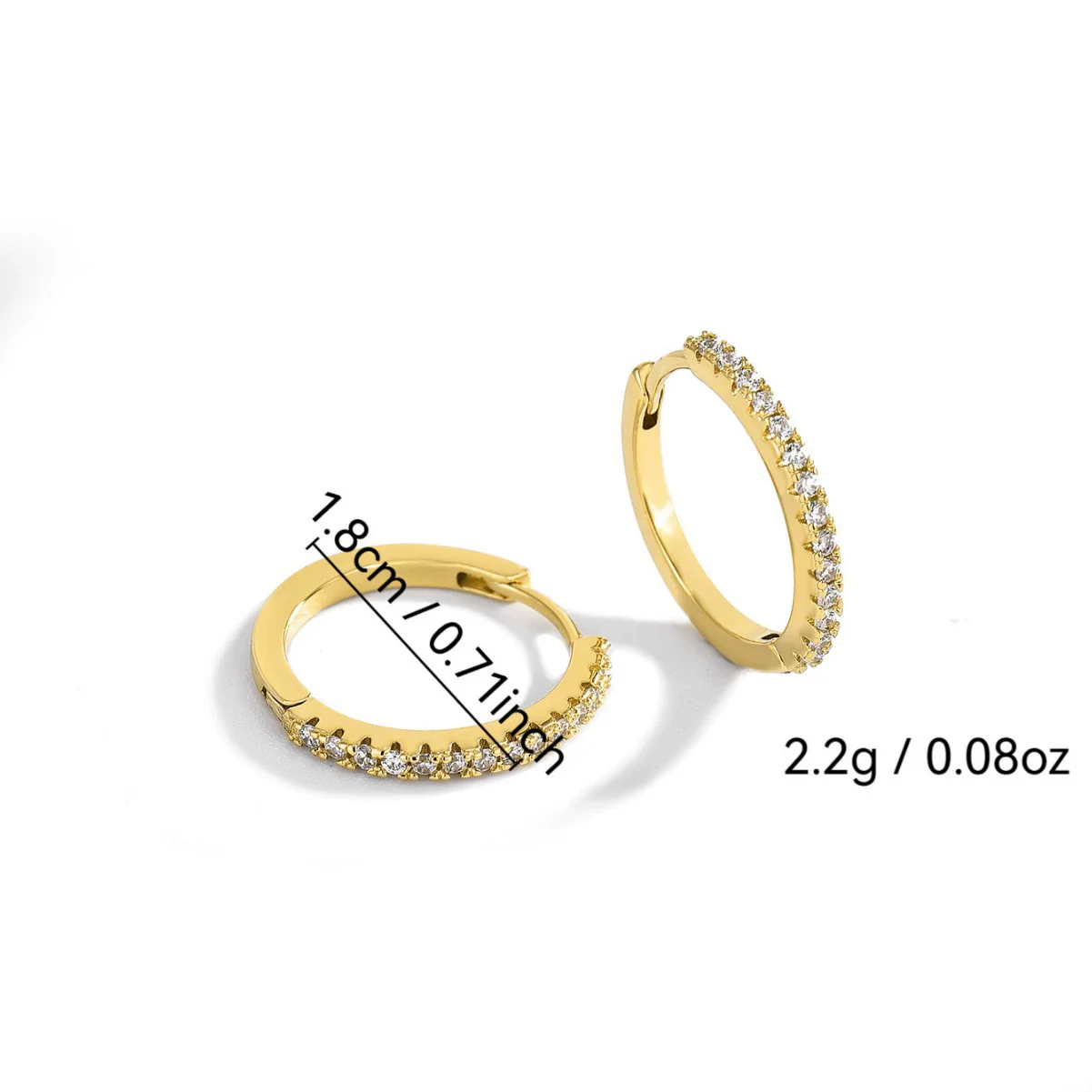 Wholesale Women's Copper Gold Plated Micro Inlaid Zircon Round Geometric Earrings Jewelry - Image 3