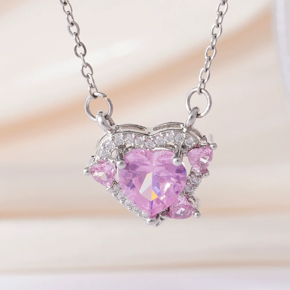 Wholesale Women's Copper Inlaid Zircon Geometric Light Luxury Style Necklace With Electroplating And O Word Chain - Image 11
