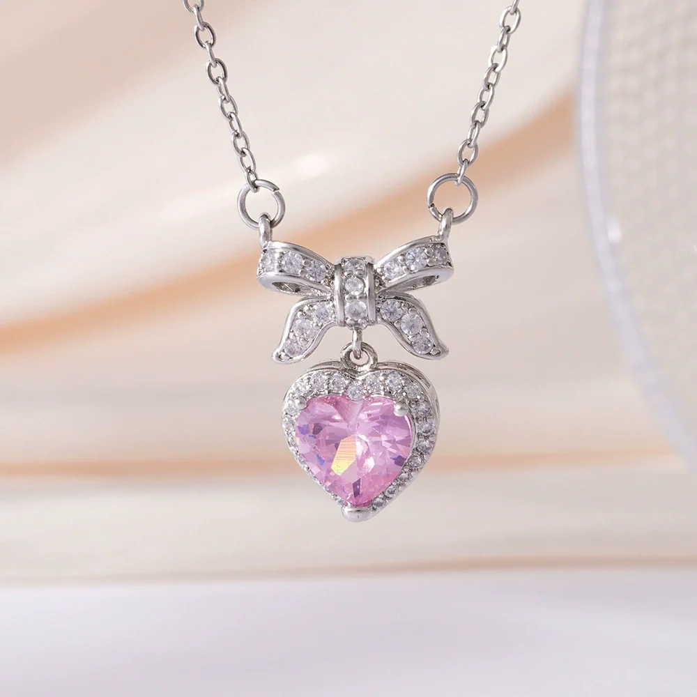 Wholesale Women's Copper Inlaid Zircon Geometric Light Luxury Style Necklace With Electroplating And O Word Chain - Image 13