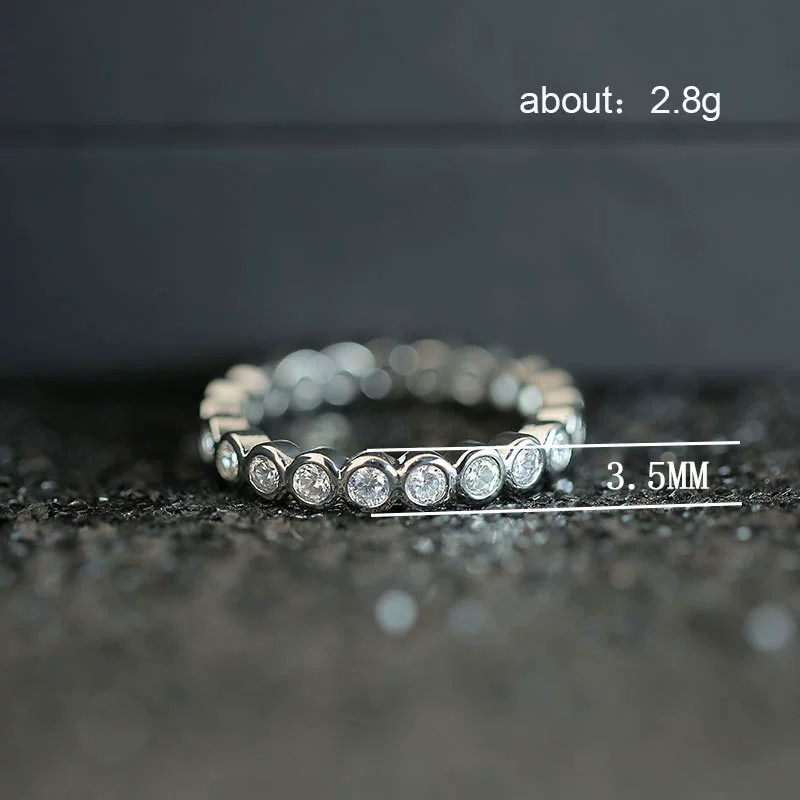 Wholesale Women's Copper Inlaid Zircon Geometric Strip Ring Jewelry - Image 5