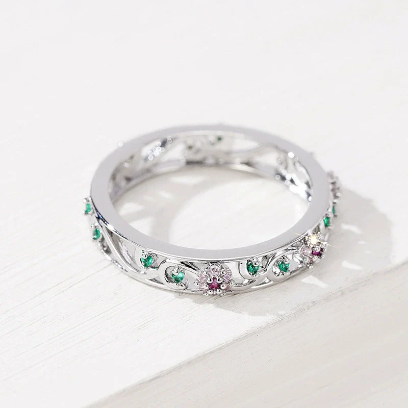 Wholesale Women's Copper Jewelry With Flower Style And Zirconia Design - Image 5