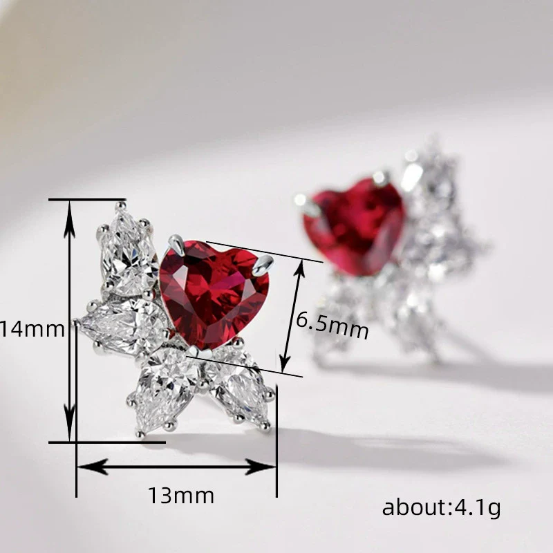 Wholesale Women's Copper Loveshaped Water Drop Flower Earrings With Electroplating Treatment And Floral Design - Image 4