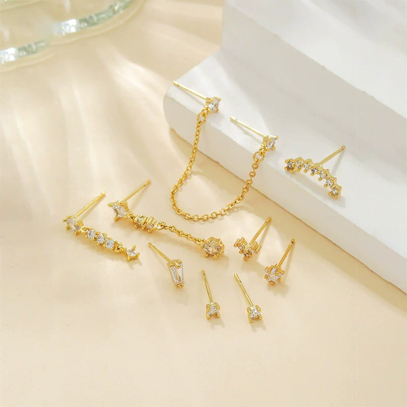 Wholesale Women's Copper Pin Earrings With Heart Shape And Zirconia Design And Long Tassel Pendant - Image 2