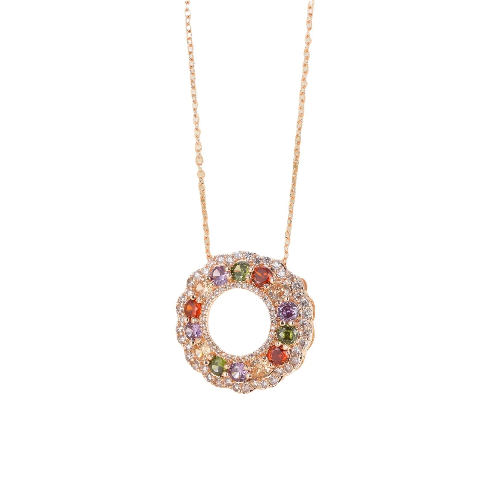 Wholesale Women's Copper Planet Pendant Necklace With Zirconia Ochain Geometric Letters Numbers Text Design - Image 5