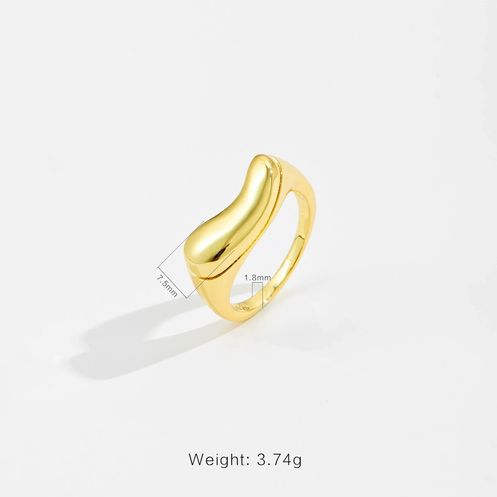 Wholesale Women's Copper Ring Electroplated With Platinum And 18K Gold In Geometric Fashion Style - Image 4