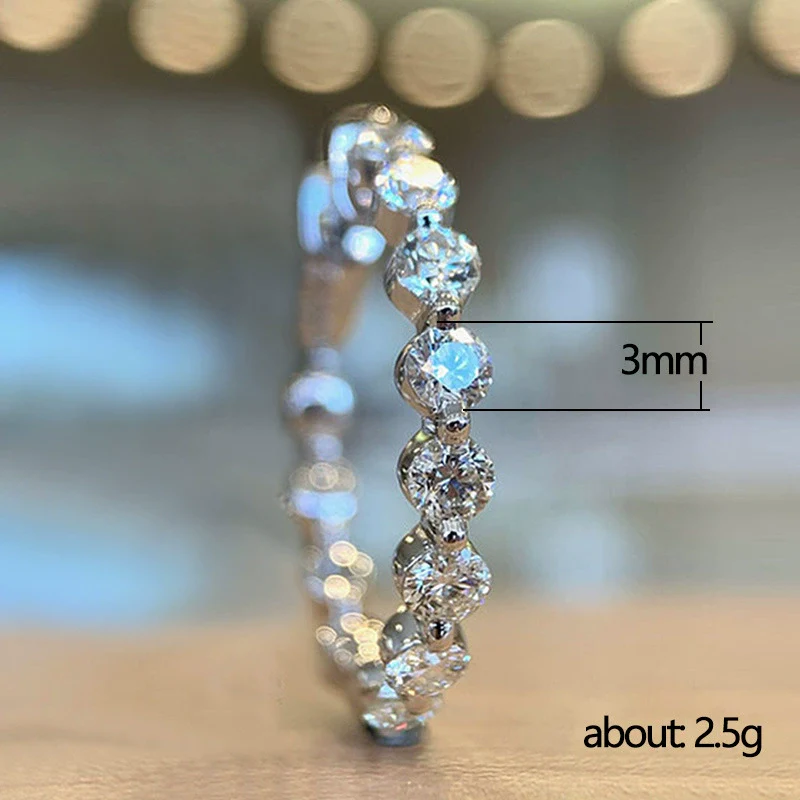 Wholesale Women's Copper Ring With Geometric Design Inlaid With Zircon - Image 3