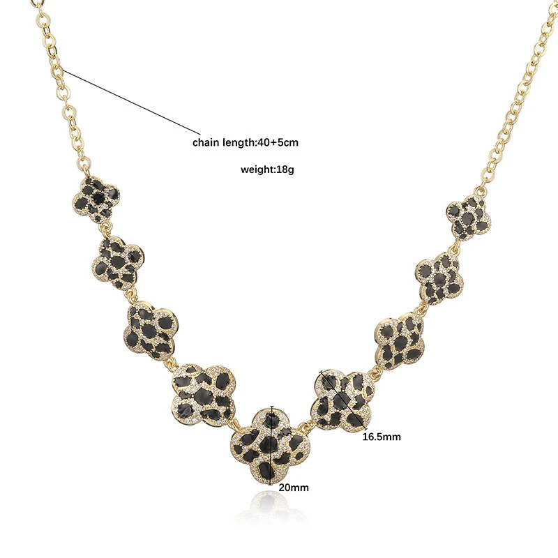 Wholesale Women's Copper Starshaped Retro Hiphop Snake Print Leopard Print Love Necklace With Dripping Oil Design - Image 4