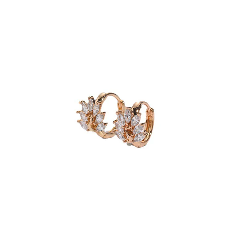 Wholesale Women's Copper Zircon Geometric Animal Pattern Electroplated Earrings - Image 5