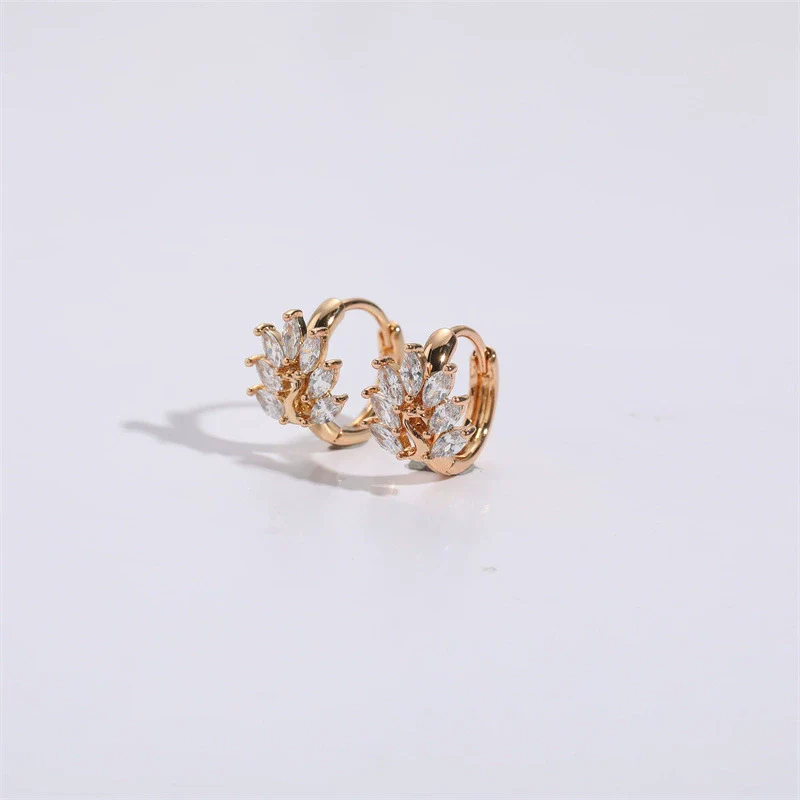 Wholesale Women's Copper Zircon Geometric Animal Pattern Electroplated Earrings - Image 8