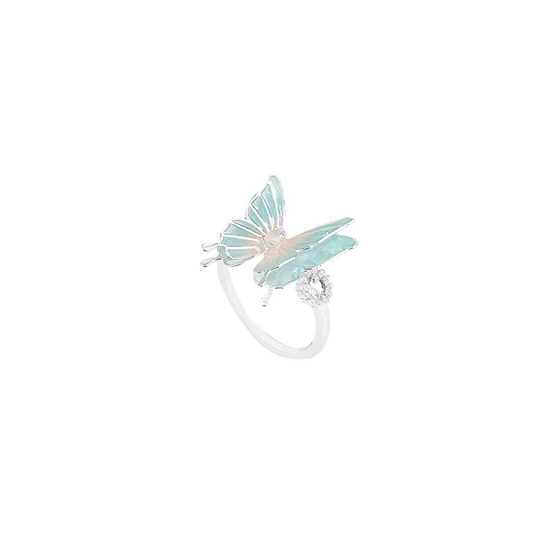 Wholesale Women's Copper Zircon Ring With Butterfly Animal Pattern And Electroplating Design - Image 5
