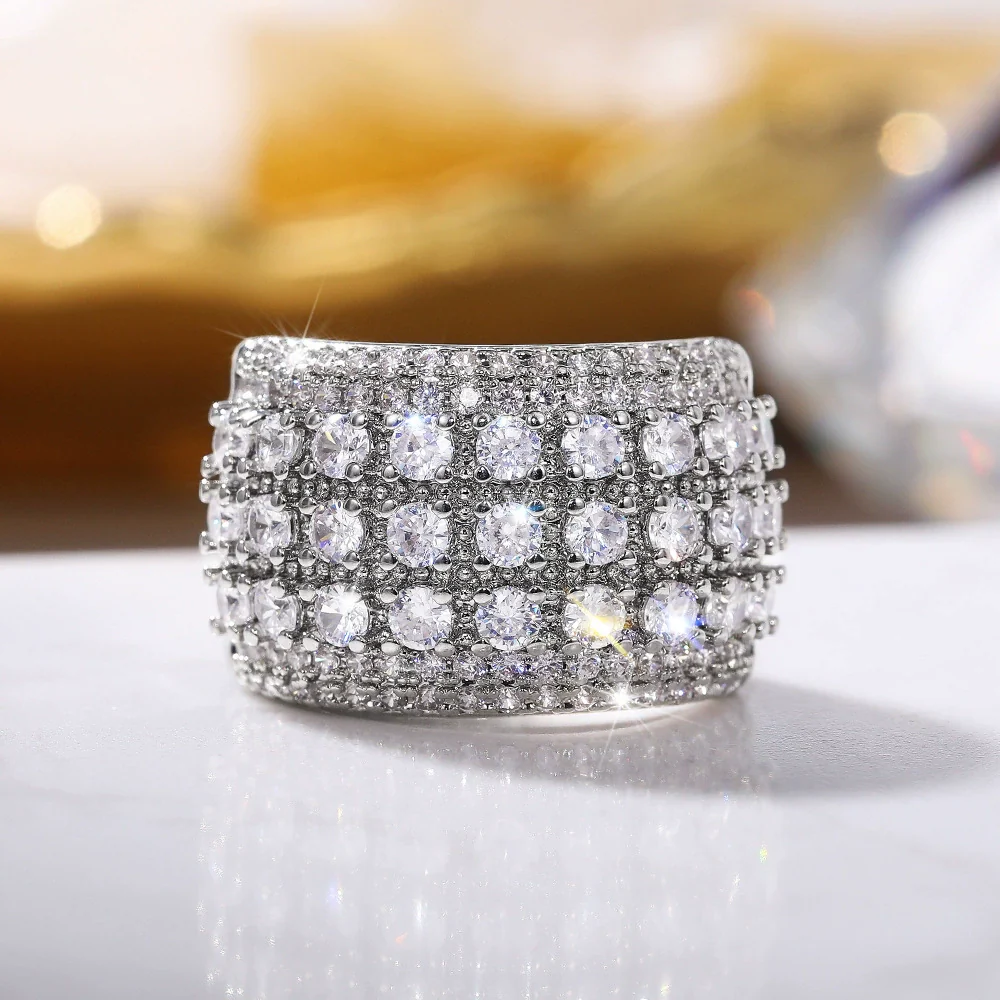 Wholesale Women's Copper Zircon Ring With Geometric Design - Image 3