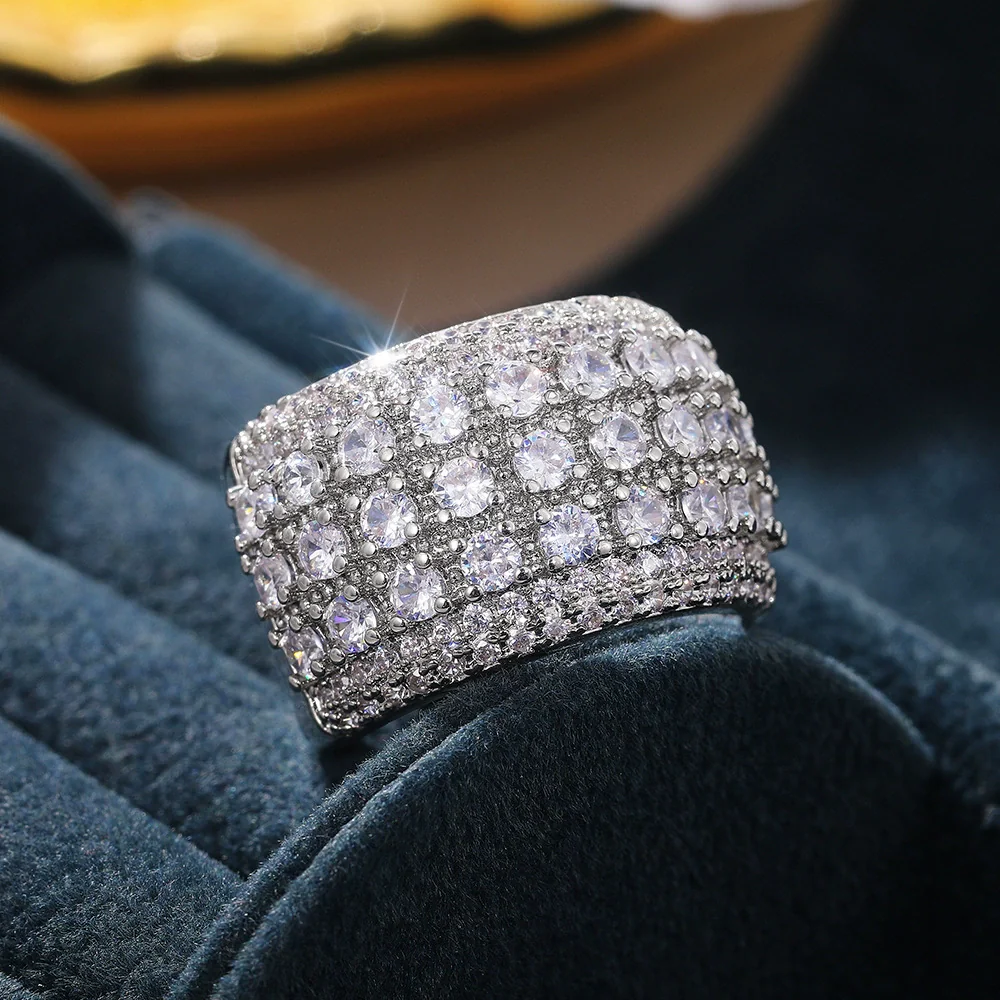 Wholesale Women's Copper Zircon Ring With Geometric Design - Image 4