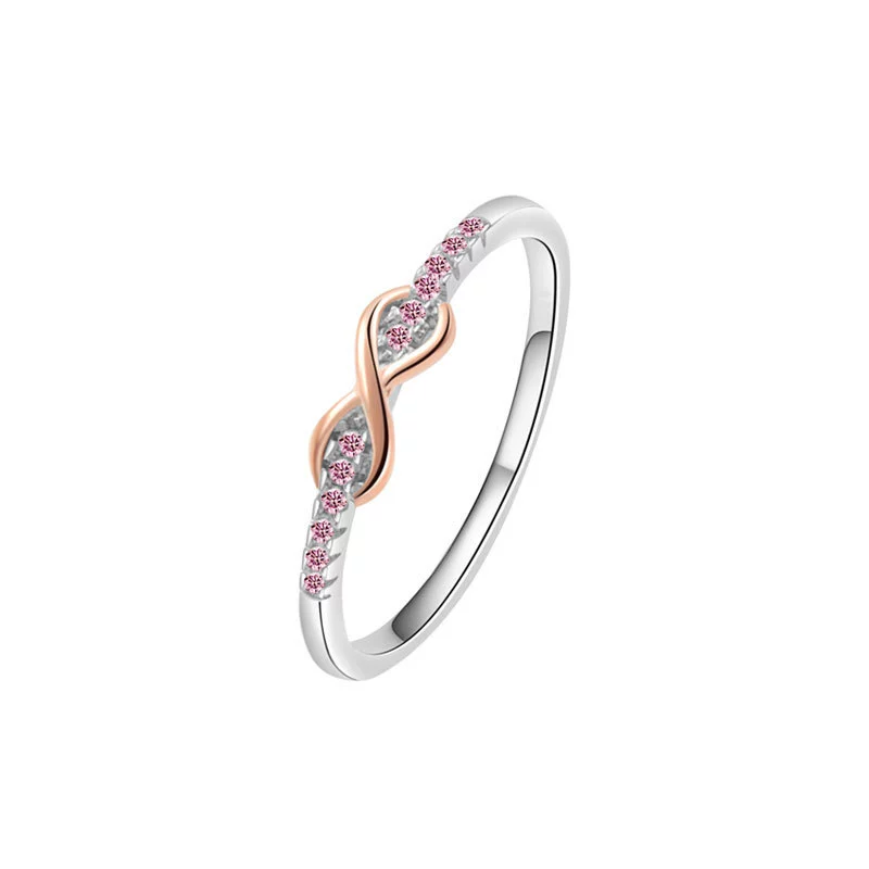 Wholesale Women's Copper Zirconium Ring Electroplated Versatile Style - Image 5