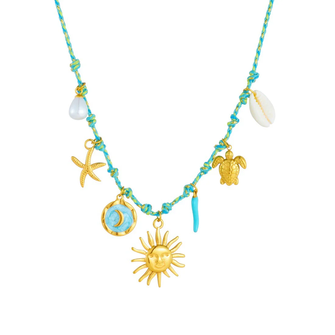 Wholesale Women's Creamy Sweet Minimalist Star Pattern Stainless Steel Goldplated Pendant Necklace - Image 5