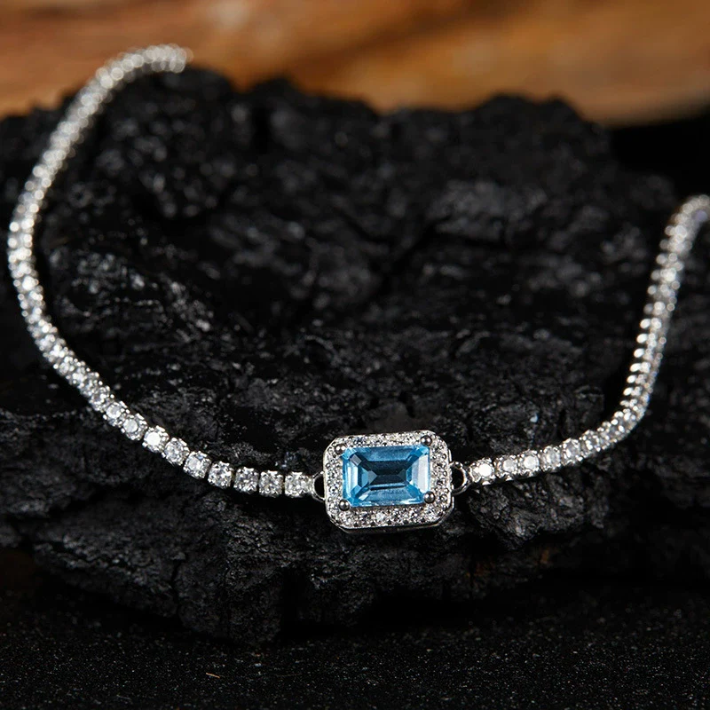 Wholesale Women's Crystal And 925 Sterling Silver Geometric Style Necklace Pendant Set With Gems And Cross Chain - Image 24