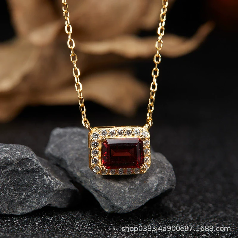 Wholesale Women's Crystal And 925 Sterling Silver Geometric Style Necklace Pendant Set With Gems And Cross Chain - Image 25