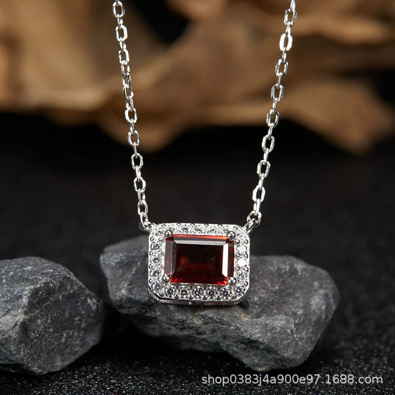 Wholesale Women's Crystal And 925 Sterling Silver Geometric Style Necklace Pendant Set With Gems And Cross Chain - Image 30
