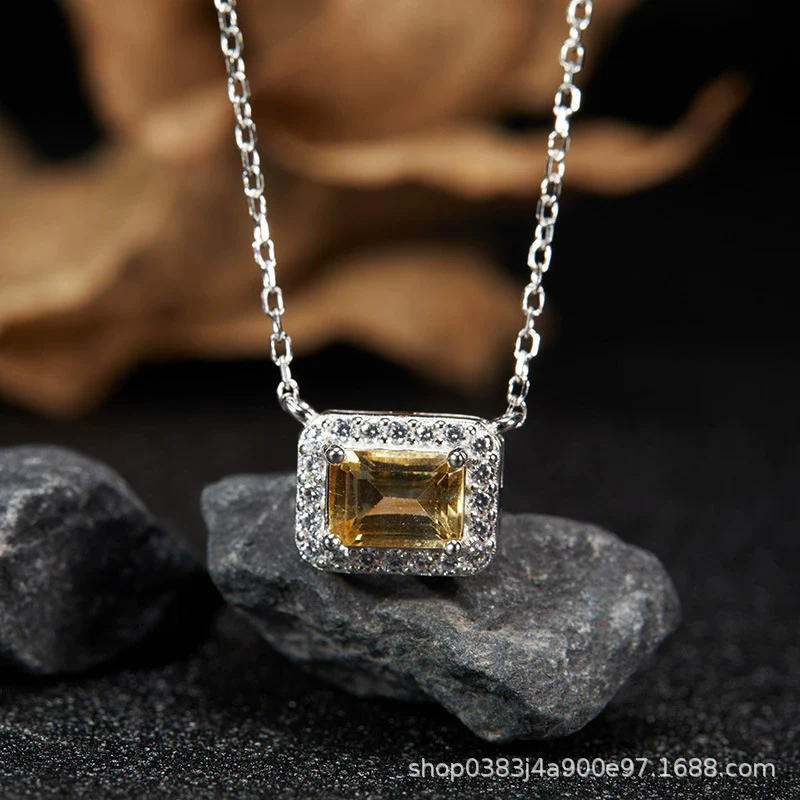 Wholesale Women's Crystal And 925 Sterling Silver Geometric Style Necklace Pendant Set With Gems And Cross Chain - Image 32