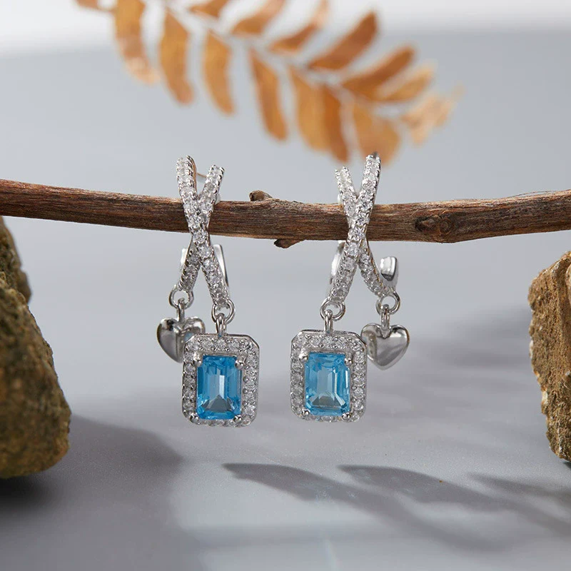 Wholesale Women's Crystal And 925 Sterling Silver Geometric Style Necklace Pendant Set With Gems And Cross Chain - Image 44