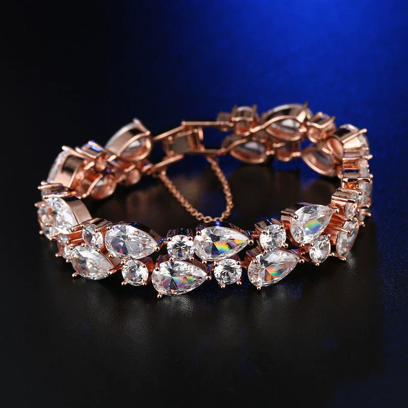Wholesale Women's Crystal Bracelet With Drop Shape Made Of Environmental Protection Copper And Glass - Image 2