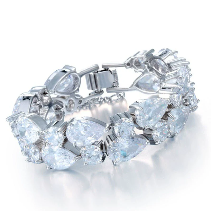 Wholesale Women's Crystal Bracelet With Drop Shape Made Of Environmental Protection Copper And Glass - Image 4