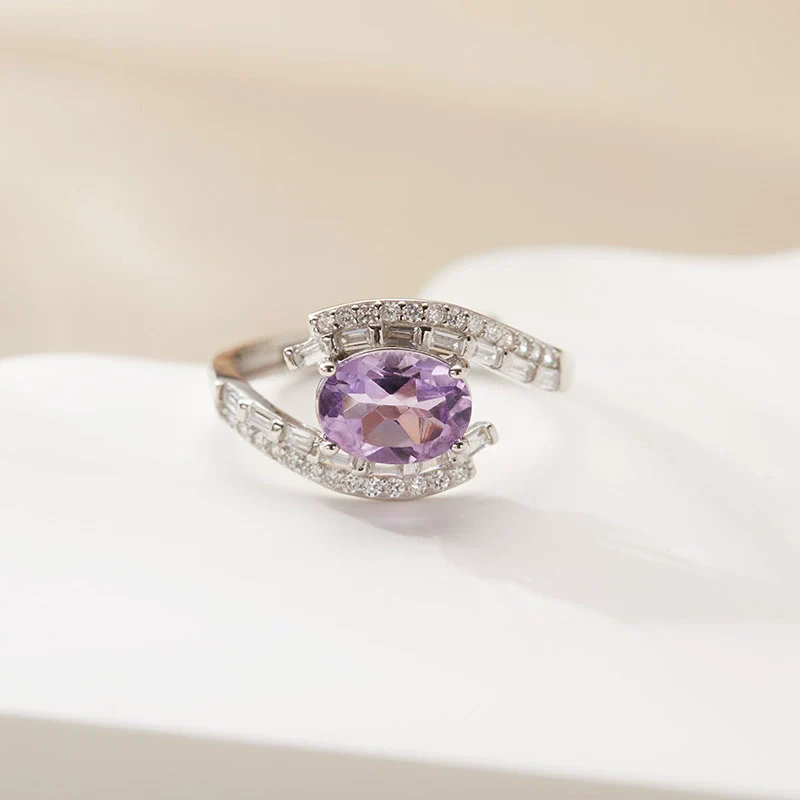 Wholesale Women's Crystal S925 Sterling Silver Ring With Crown And Wave Patterns Light Luxury Style - Image 4