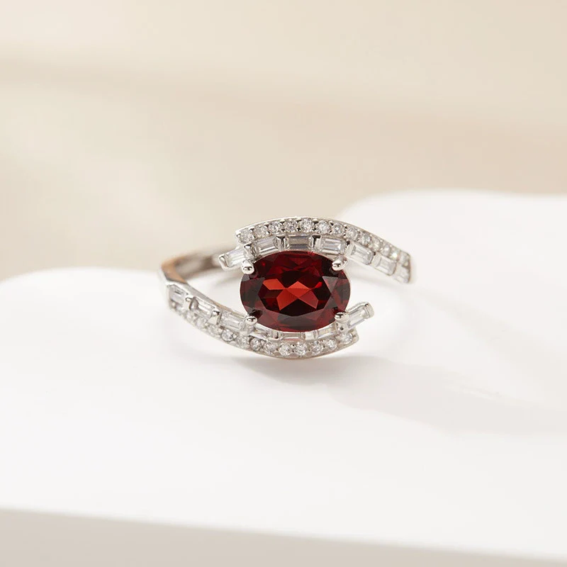 Wholesale Women's Crystal S925 Sterling Silver Ring With Crown And Wave Patterns Light Luxury Style - Image 7